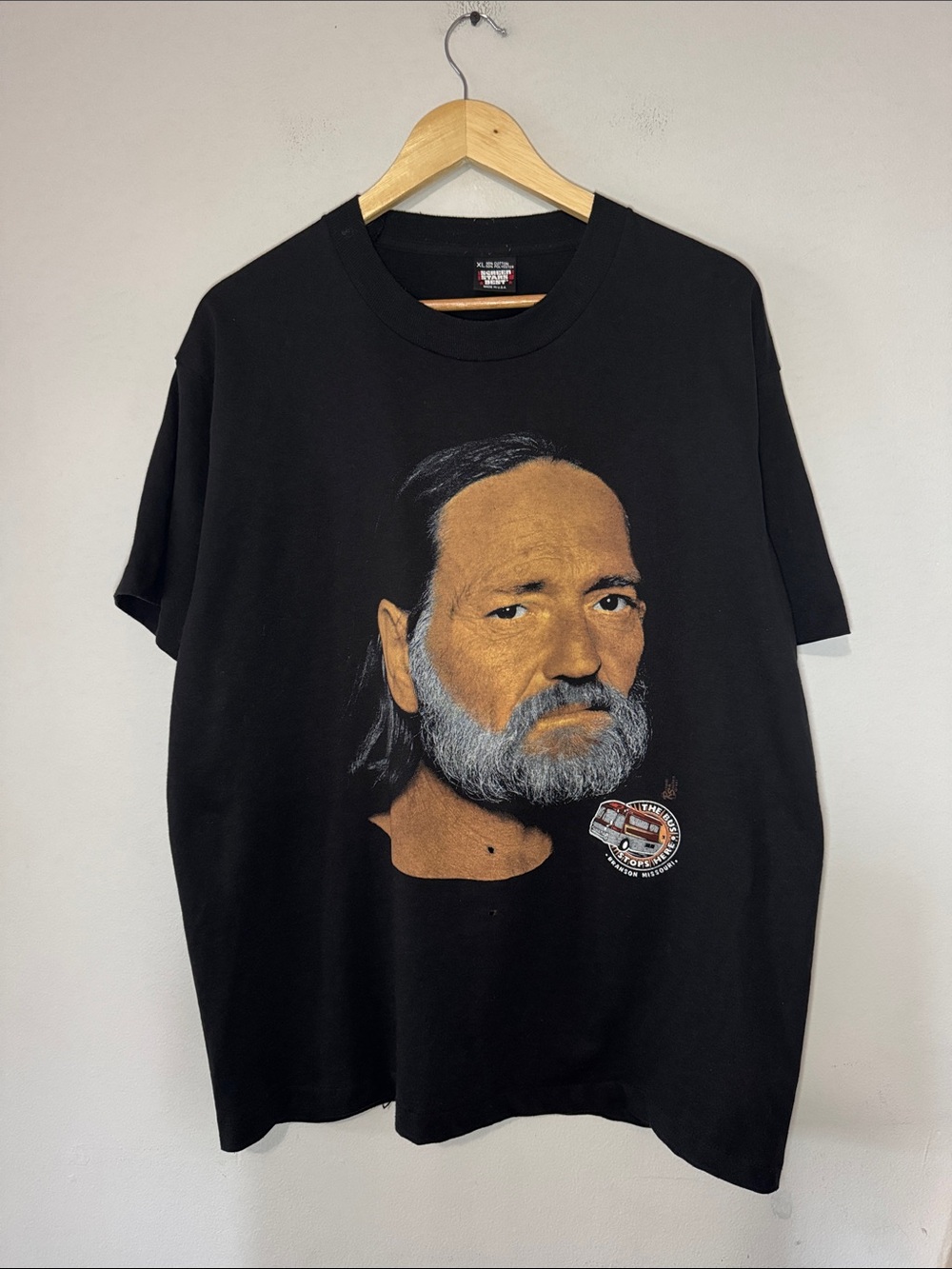 Vintage Willie Nelson T-Shirt / XL / 1991 / The Bus Stops Here